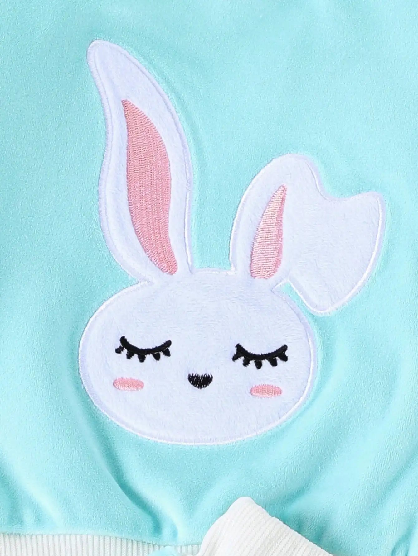 A Sweet And Cute Rabbit Embroidery Set for Baby Girls - Cotton - Padded Jacket And Vest w/pants (3 - Piece Set) - silverfoxgoods